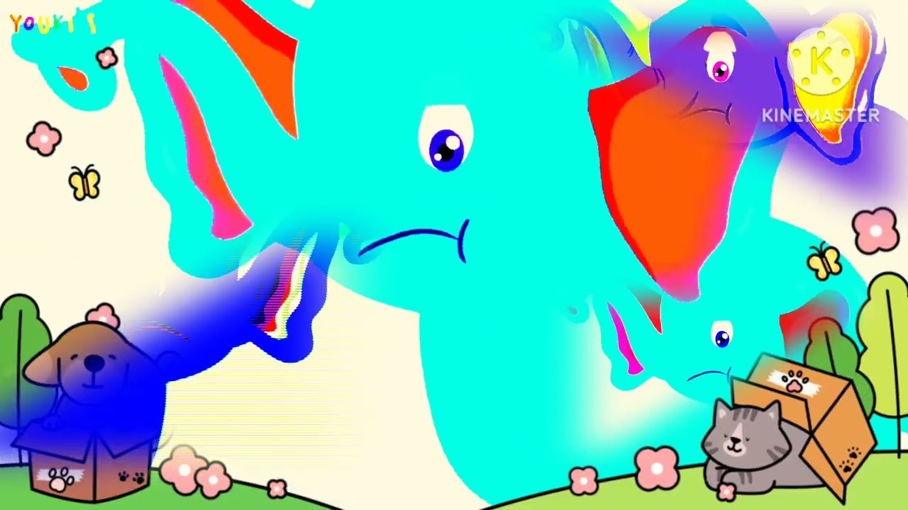 Rhino rhymes and elefant in defferent motion using graphics effect