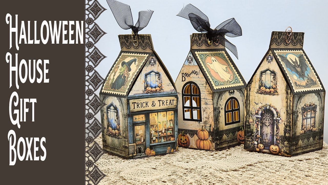 Make 3 Spooky Haunted House Gift Boxes 🎃 | Easy Printable Papercraft Kit
