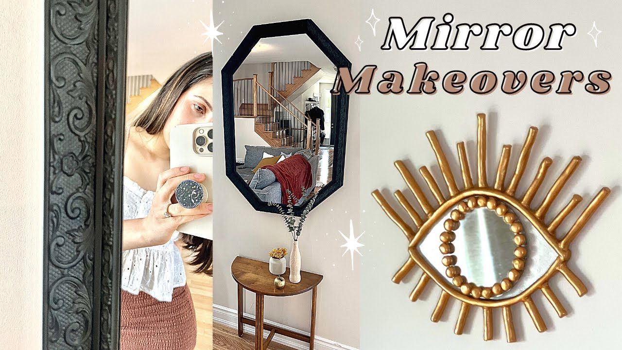 Upcycling and Flipping old Mirrors with Paint and Air Dry Clay! | West Elm Inspired Mirror Makeovers