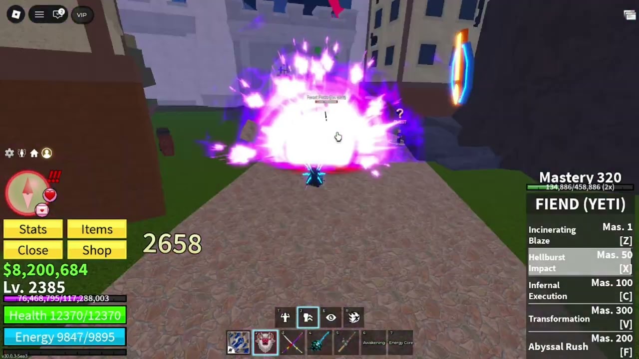 The Fiend Yeti Showcase (Roblox Blox fruits)