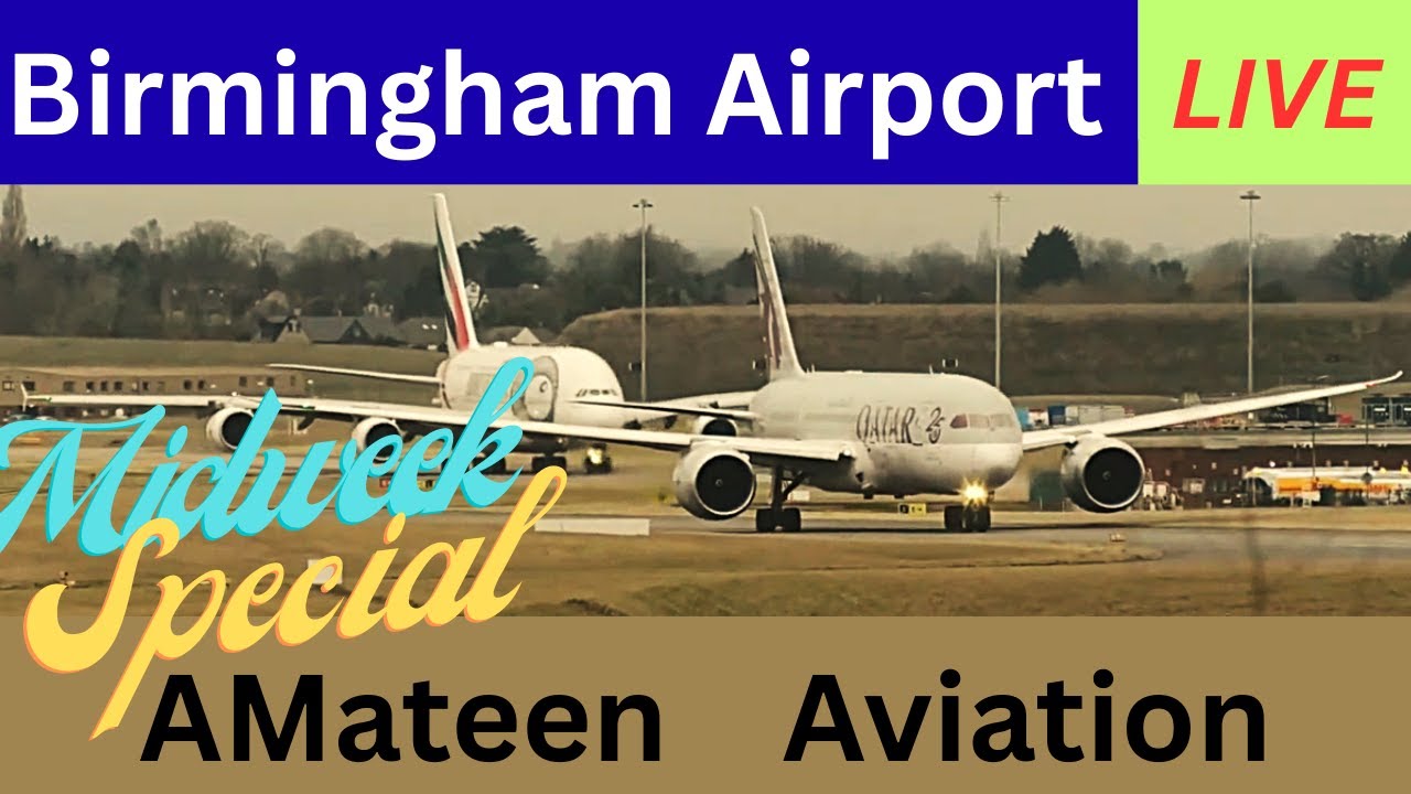 Midweek Action Live : Birmingham Airport : Wed, 28 Jan 2026 #live #aviation #a380