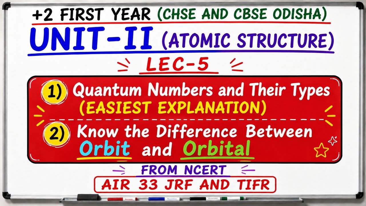Quantum Numbers Explained from Zero (Lec-5) #chseodisha #cbsechemistry #jee #neet #atomicstructure