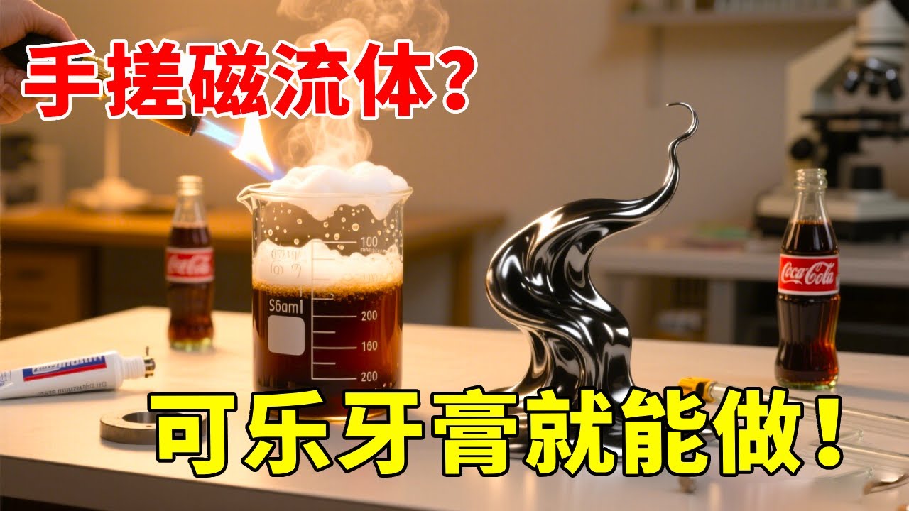 据说把可乐和牙膏加热就能得到磁流体，我居然“成功了”？太好玩