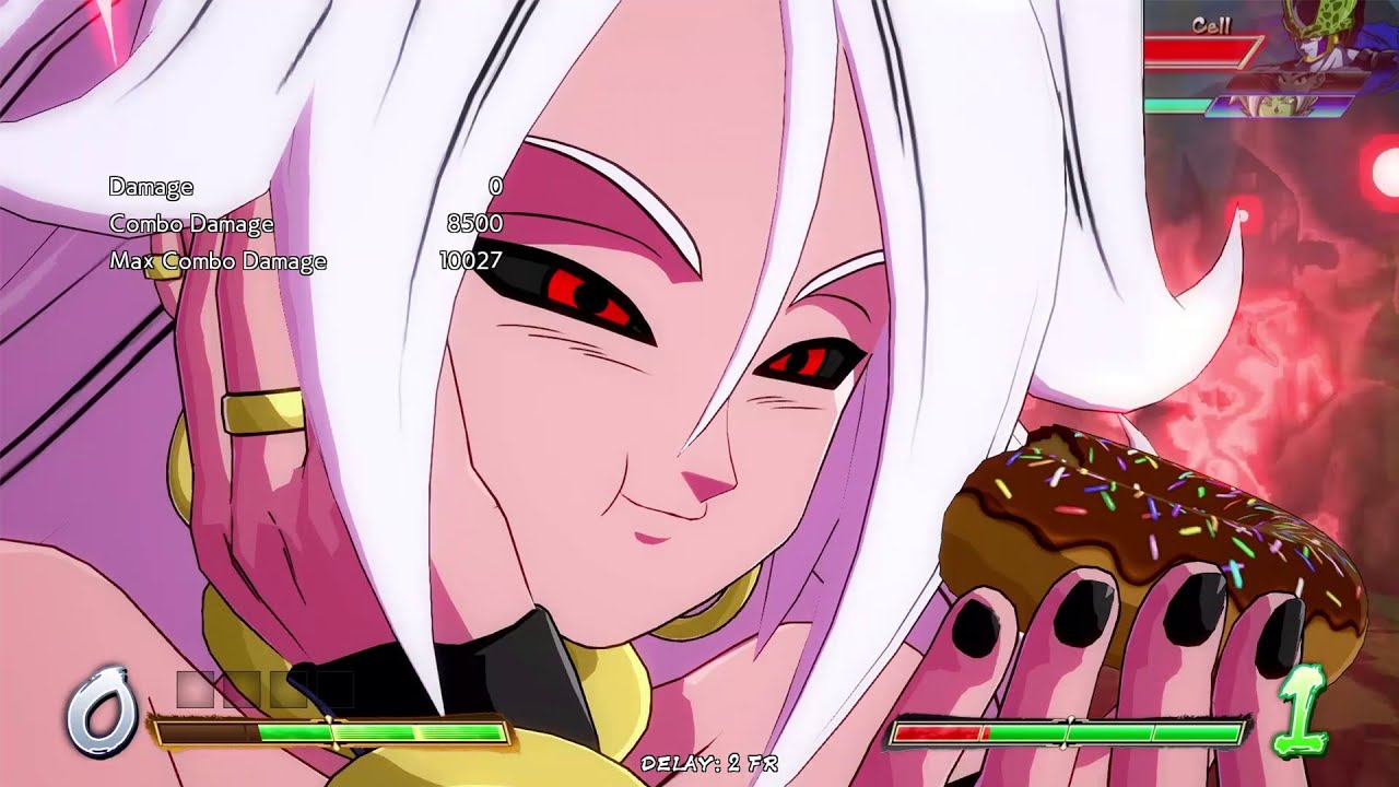 DBFZ Android 21 Can Eat Me Solo Vanish Whiff Re-Jump T.O.D Combo