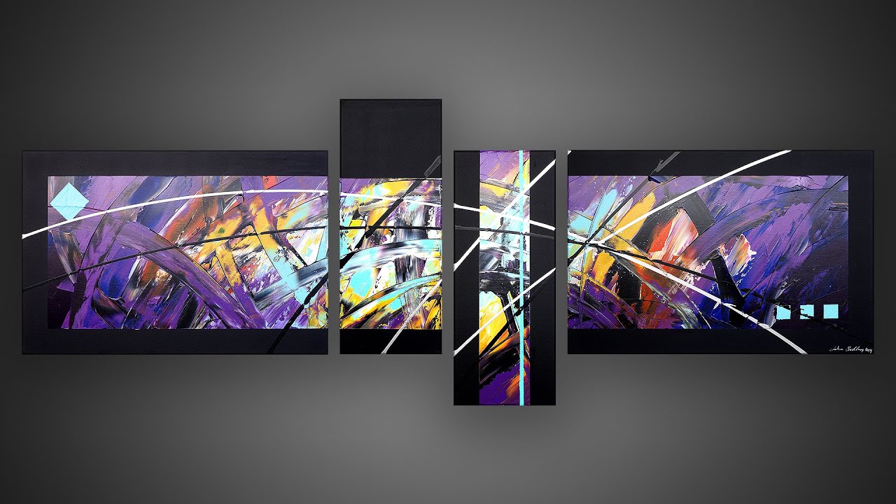 Abstract Painting demonstration in Acrylics with masking tape | Candy