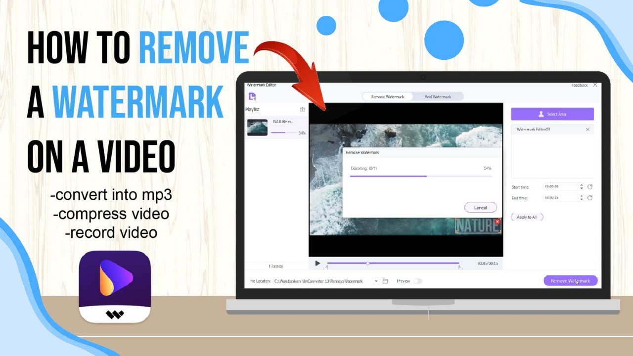 How to Remove Watermark on a Video - compress & convert video in Uniconverter