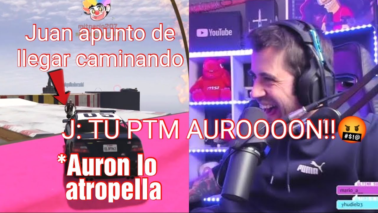 Auron se la pasa atropellando a la gente🤣|carreras de GTA ft Perxitaa|Circuito Josepo
