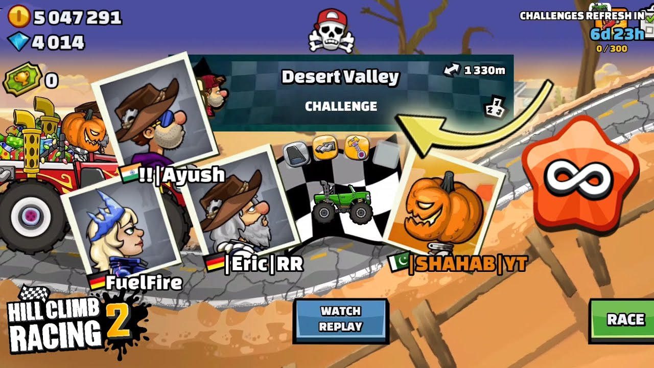 Wheliee With Monster truck !! In New Featured Challenges - Hill Climb Racing 2