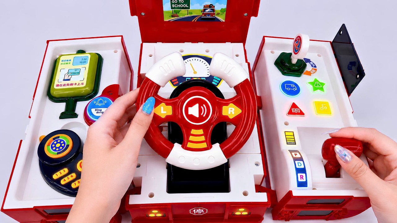 [toy asmr] School Bus Driving Busy Board 🚌🛞 스쿨버스 피젯보드 장난감 | Satisfying Unboxing