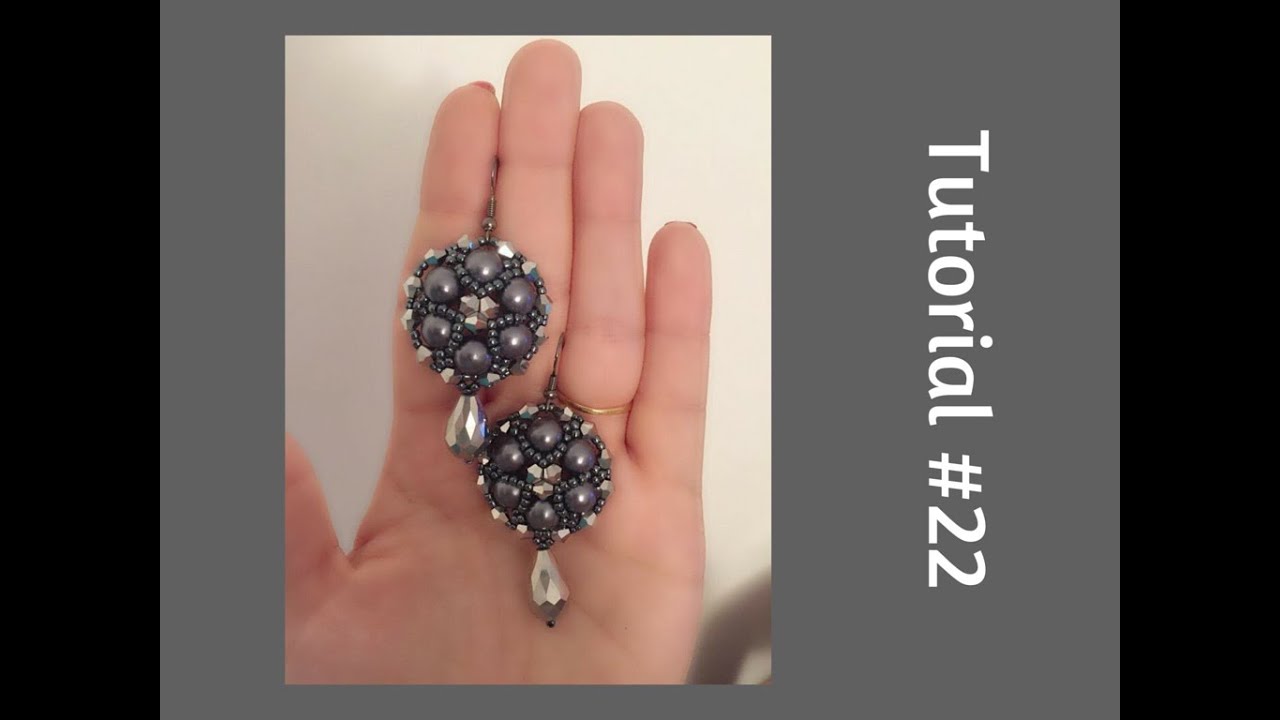 TUTORIAL PERLINE [22] - Orecchini Ufo, perle da 8mm e bicono. (Beading tutorial)