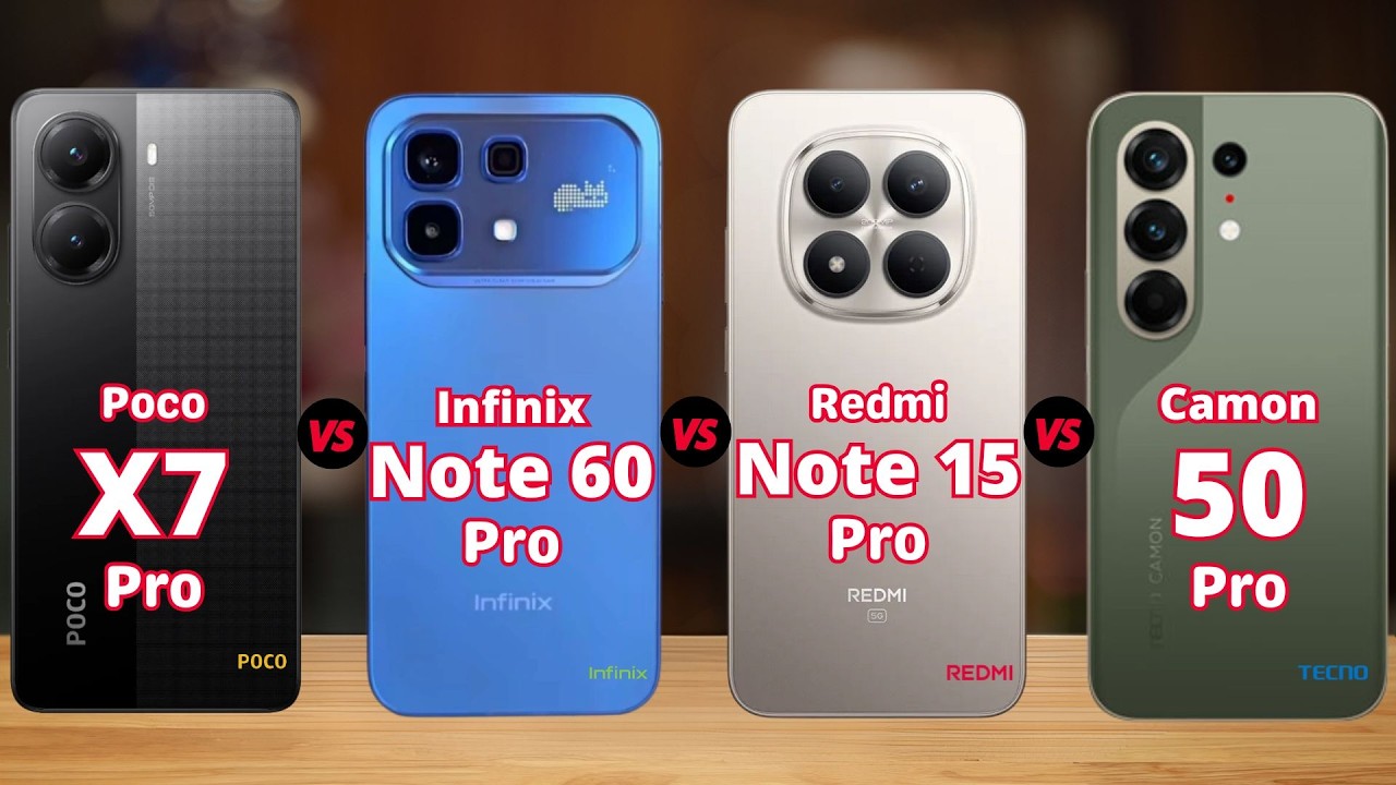 Poco X7 Pro vs Infinix Note 60 Pro vs Redmi Note 15 Pro 5G vs Tecno Camon 50 Pro