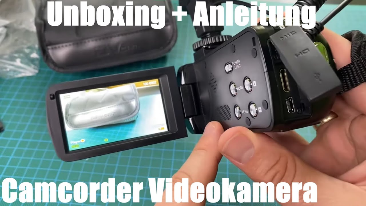 Camcorder Videokamera 2.7K 30MP Digital Camcorder mit Mikrofon Full HD unboxing und Anleitung