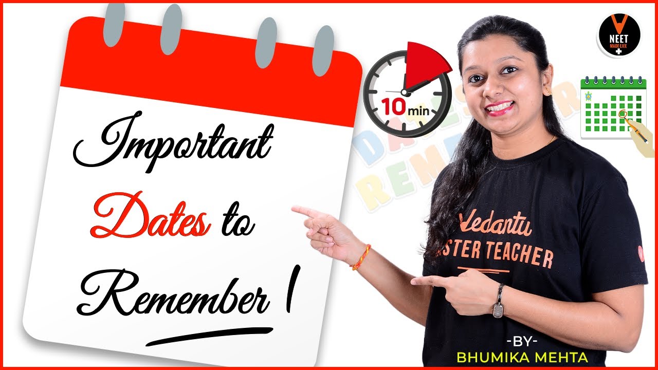 Important Dates In Biology For NEET Exam | NEET 2021 Preparation | NEET Biology | Bhumika Ma'am