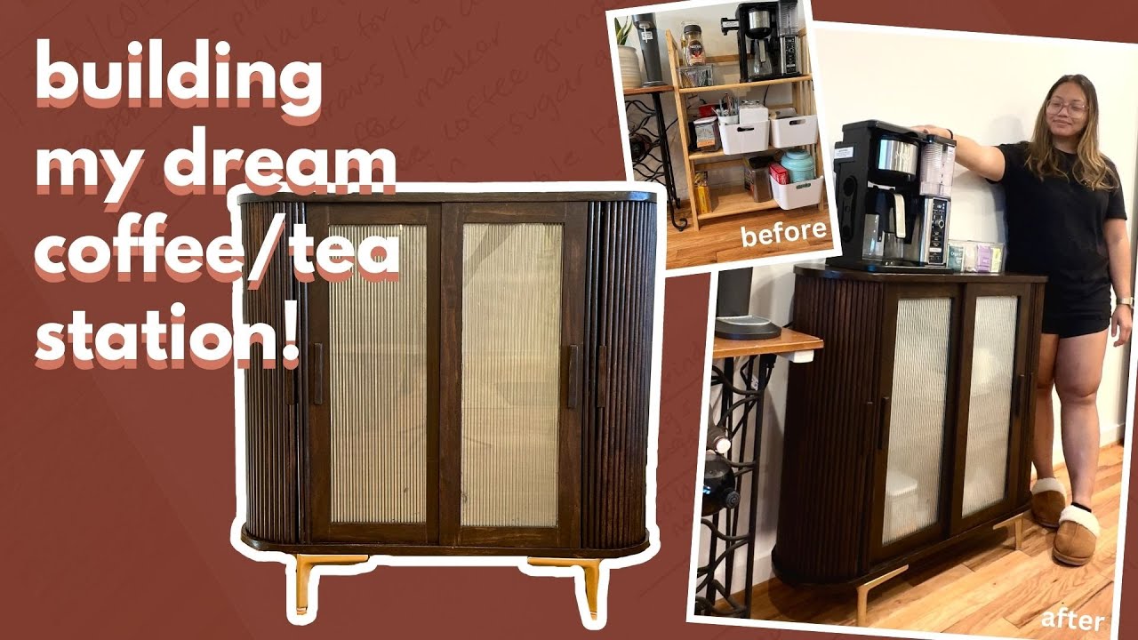 building my dream MCM coffee/tea cabinet station FROM SCRATCH with tambour doors