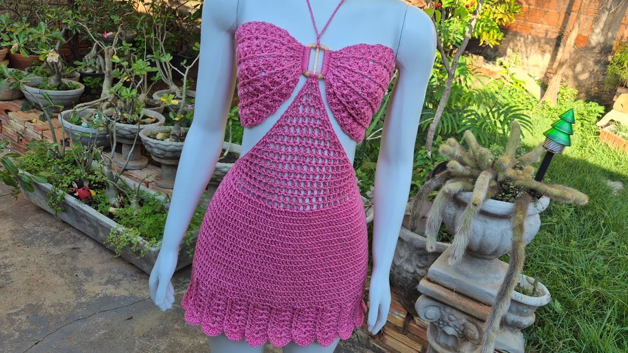 Vestido Nanda de croche 🌲🌲🌲Especial de Natal 🌲🌲🌲