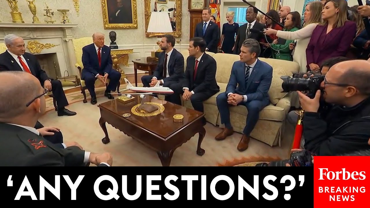 BREAKING: Trump Takes Reporters' Questions About Tariffs During Oval Office Meeting With Netanyahu