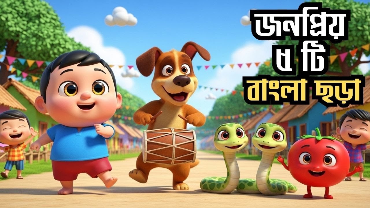 রনি রনি শোনে না রে|কুকুর বাজায় |আমাদের ছোট নদী | কে মেরেছে | আহা টমেটো খুব মিষ্টি | Bengali Rhymes