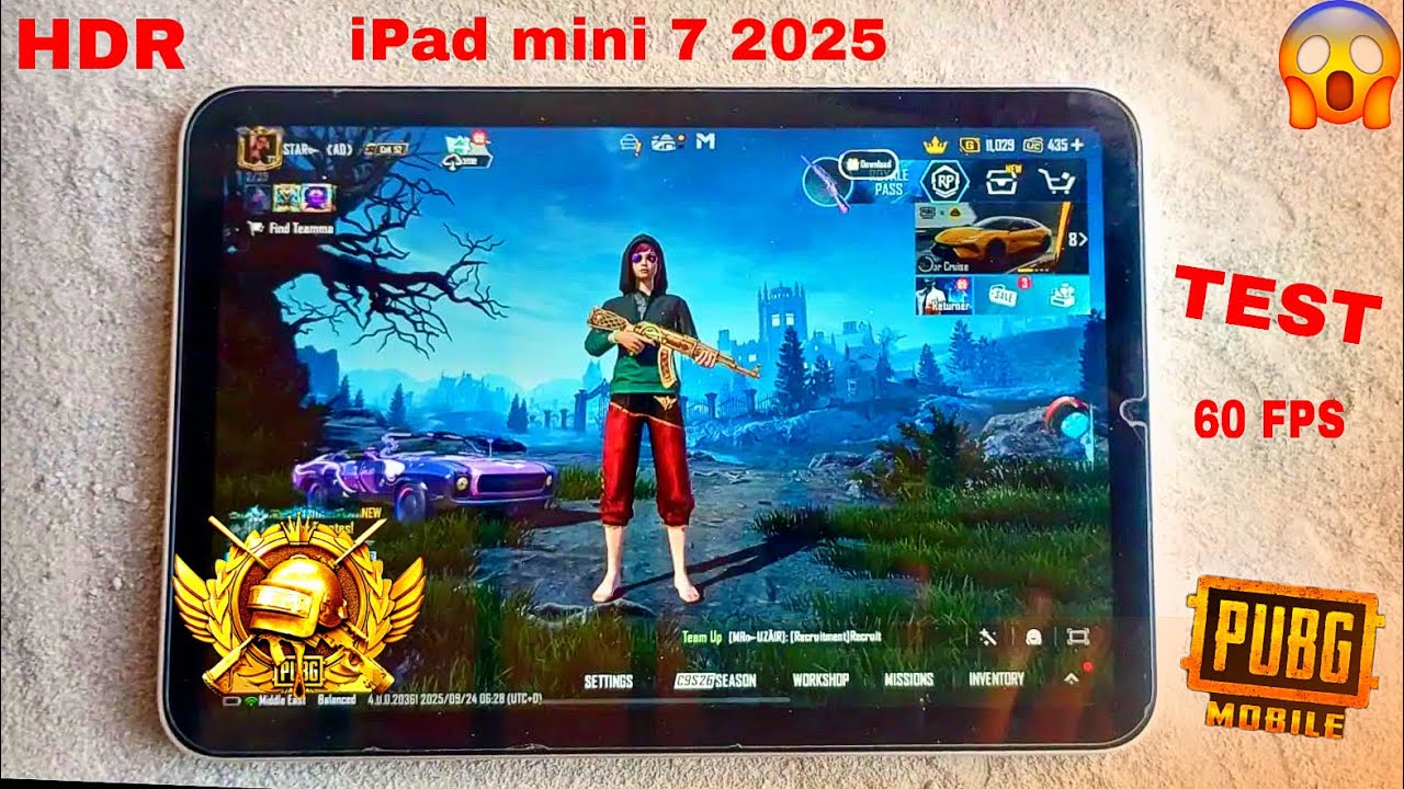New ipad mini 7 🥰gameplay Smoth and HDR +60fps 🥰pubgmobile  5 Finger handcam gameplay