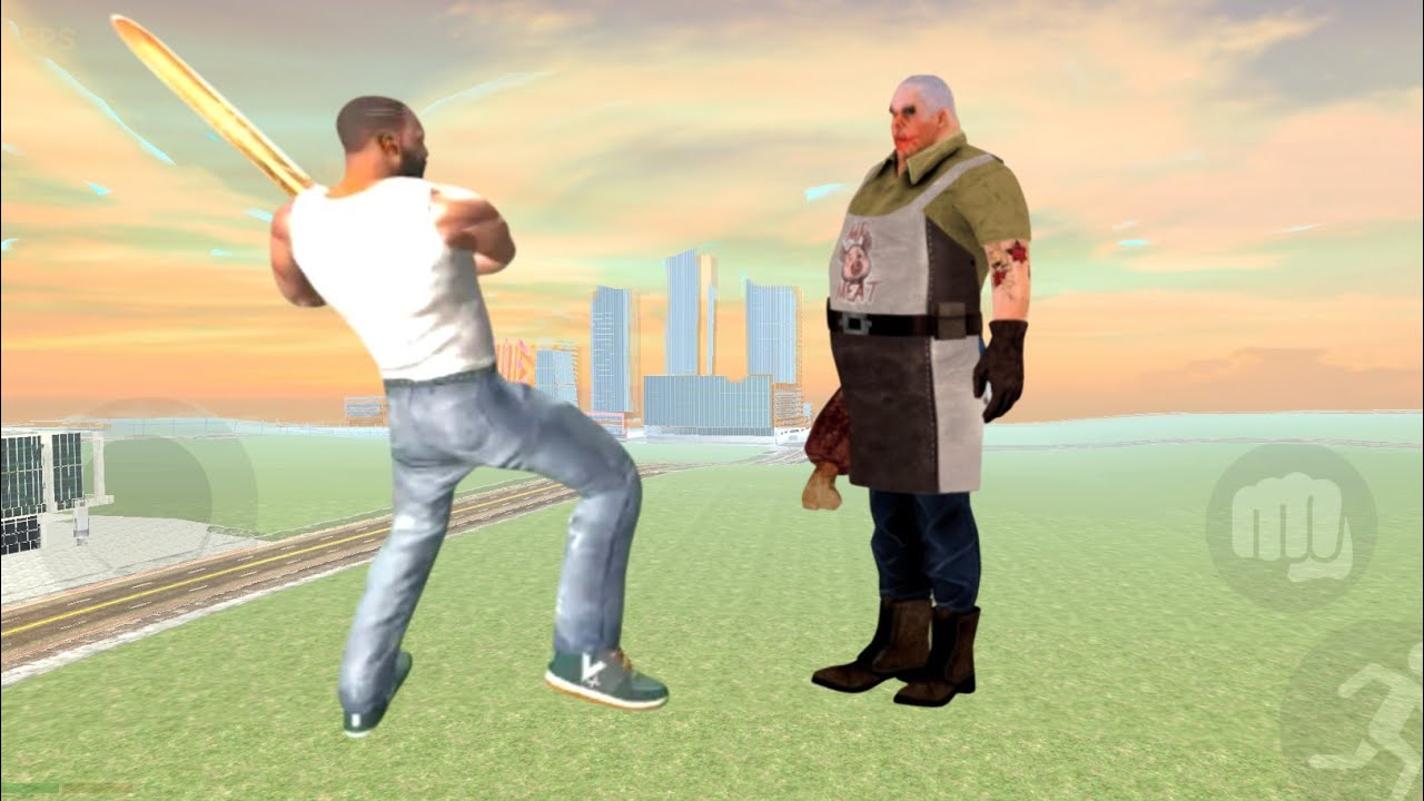 Franklin fight ice cream man road chainsaw and mr meat in Indian bike driving 3d