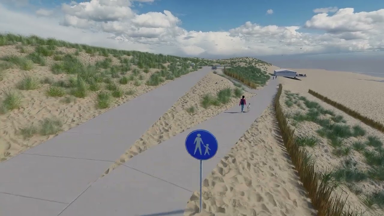 Impressie van de nieuwe strandopgang bij Huisduinen