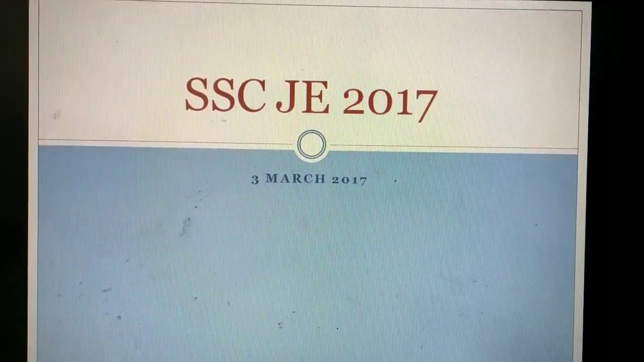 SSC JE 2017 March 3