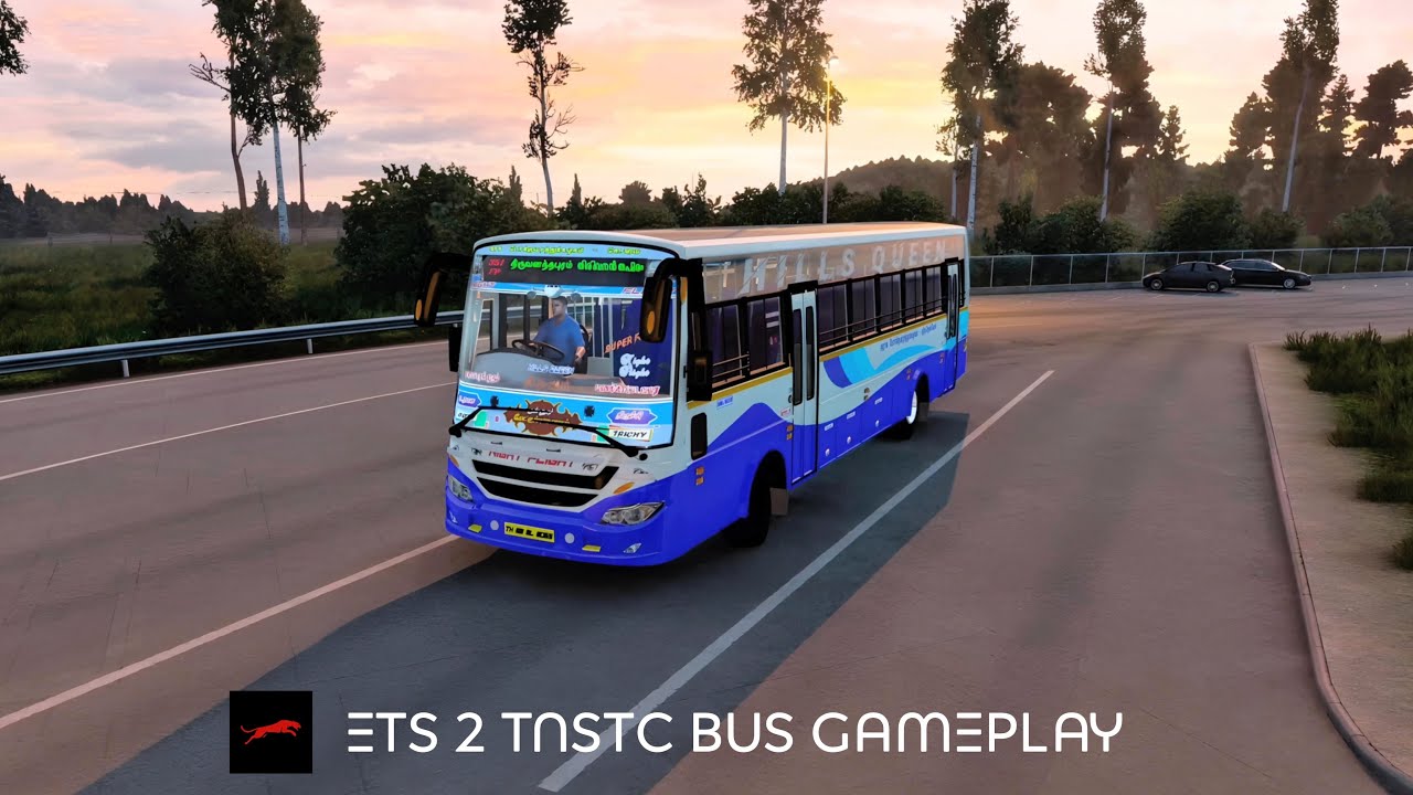 ETS 2 | TNSTC BUS MOD | GAME PLAY | BLUE SMILEY BUS MOD | DRIVING |