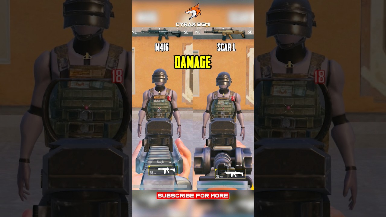 Comparison : M416 vs SCAR-L ✅ #bgmi #pubg #shorts #ytshorts