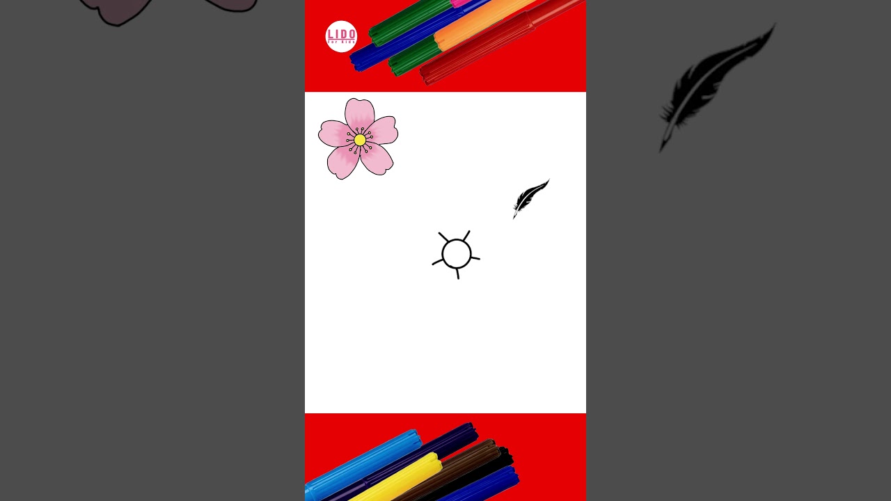 How to Draw a Flower , Cherry Blossom  Sakura Step by Step 🌸 Short #Lidoartworks