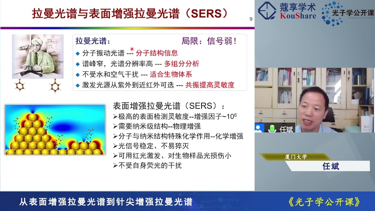 光子学公开课第六十八期-厦门大学任斌教授-从表面增强拉曼光谱到针尖增强拉曼光谱