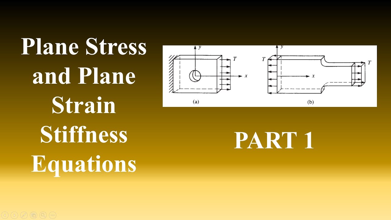 Plane stress and plane strain stiffness equation | 2D Planar Elements | Finite Element Analysis