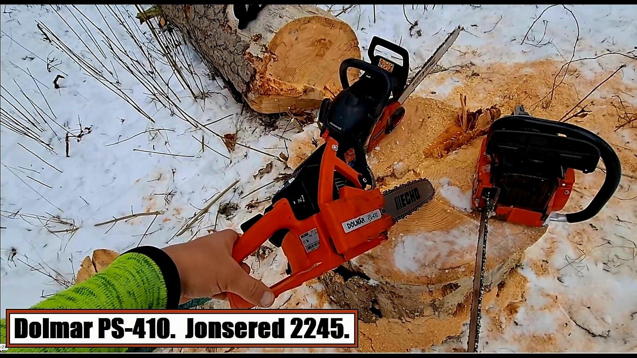 Saetöö mootorsaagidega. Dolmar PS-410 ja Jonsered 2245.