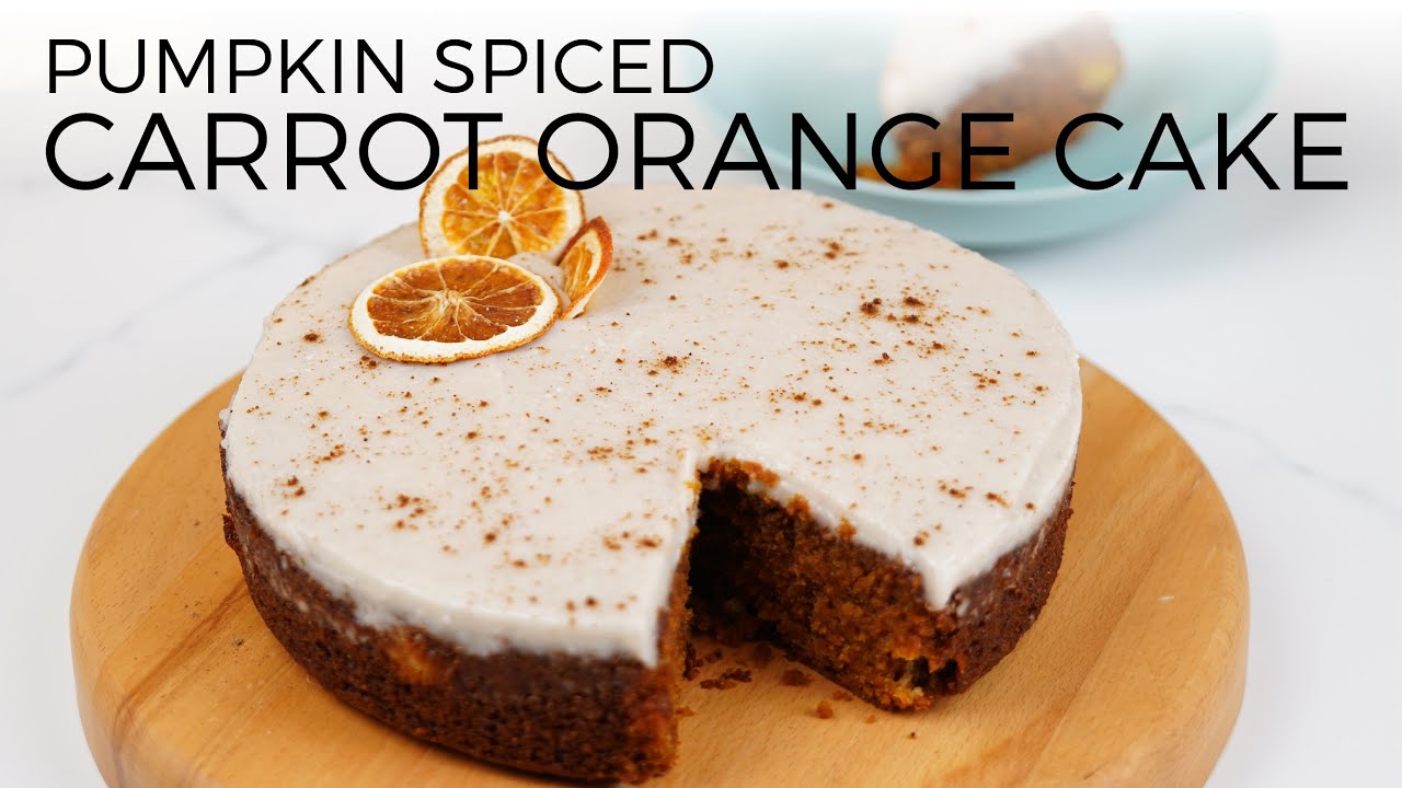 Pumpkin Spiced Carrot Orange Cake | Halloween Special | Vegan Fall Recipe
