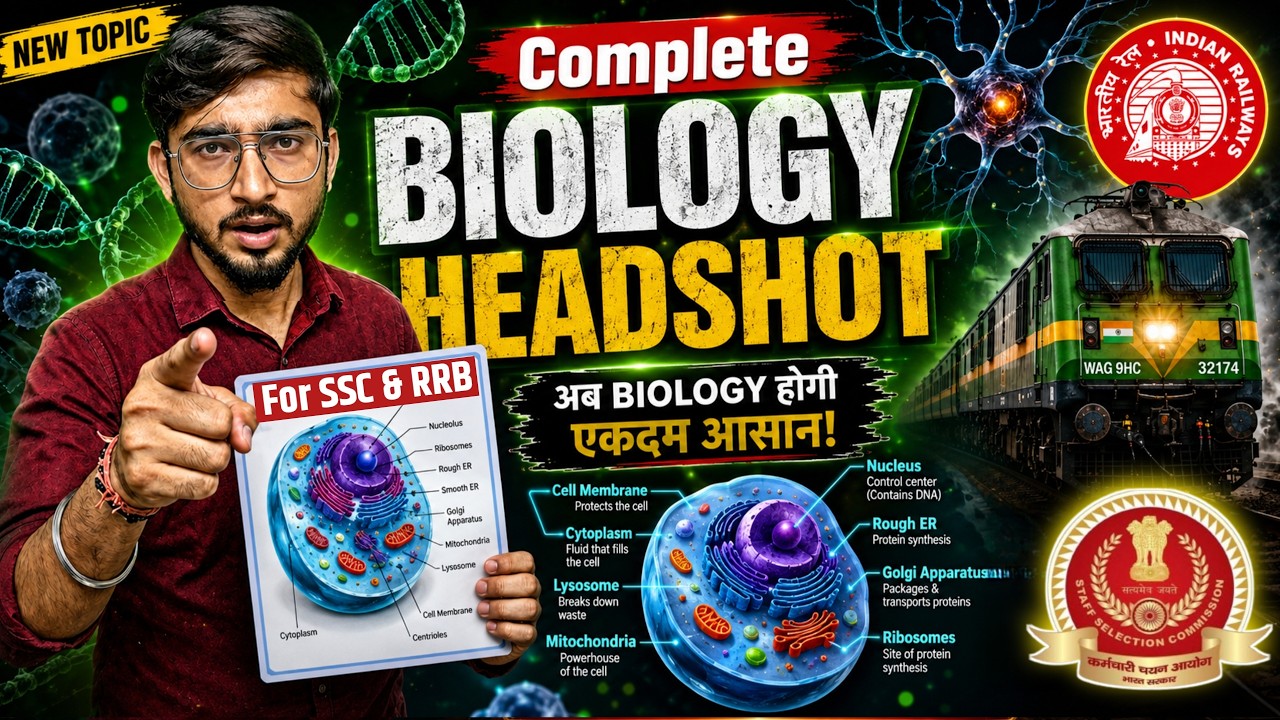 11 घंटे का Complete Biology (जीव विज्ञान) Headshot by GvKaksha | SSC EXAMS 2026 & RRB Group D
