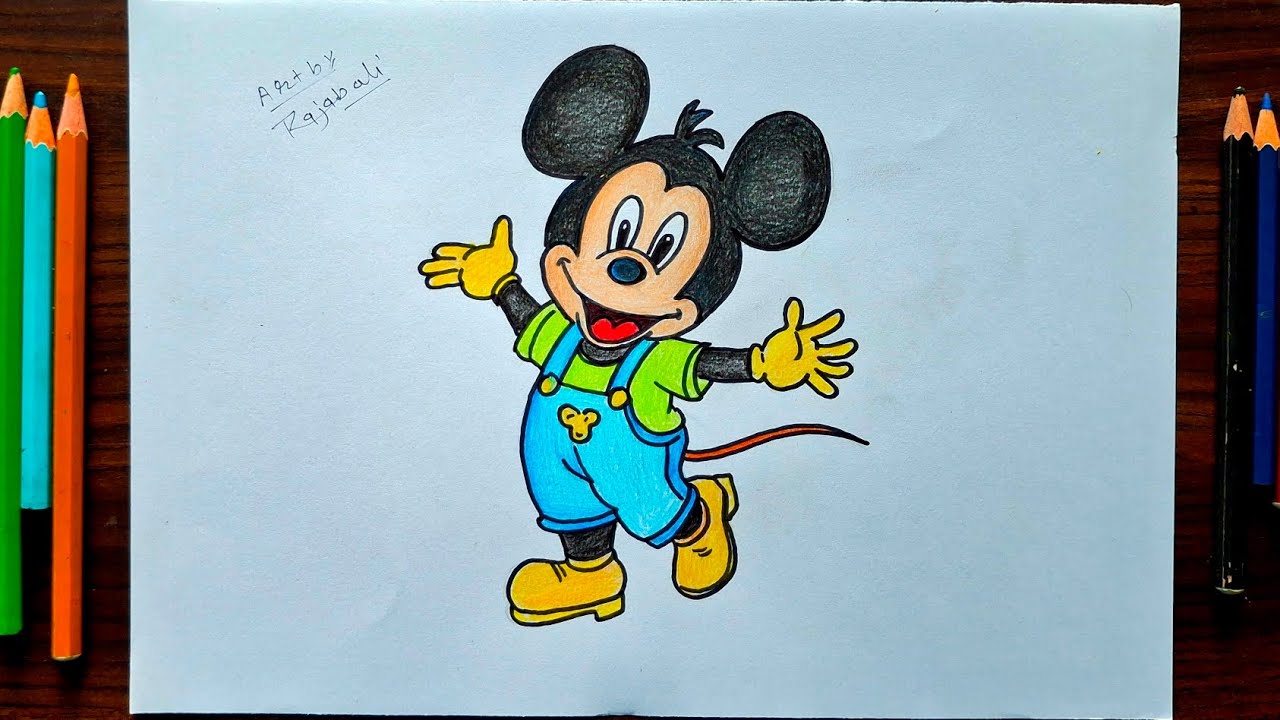 Drawing of Mickey mouse Easy||Mickey mouse drawing||little Mickey mouse easy drawing 