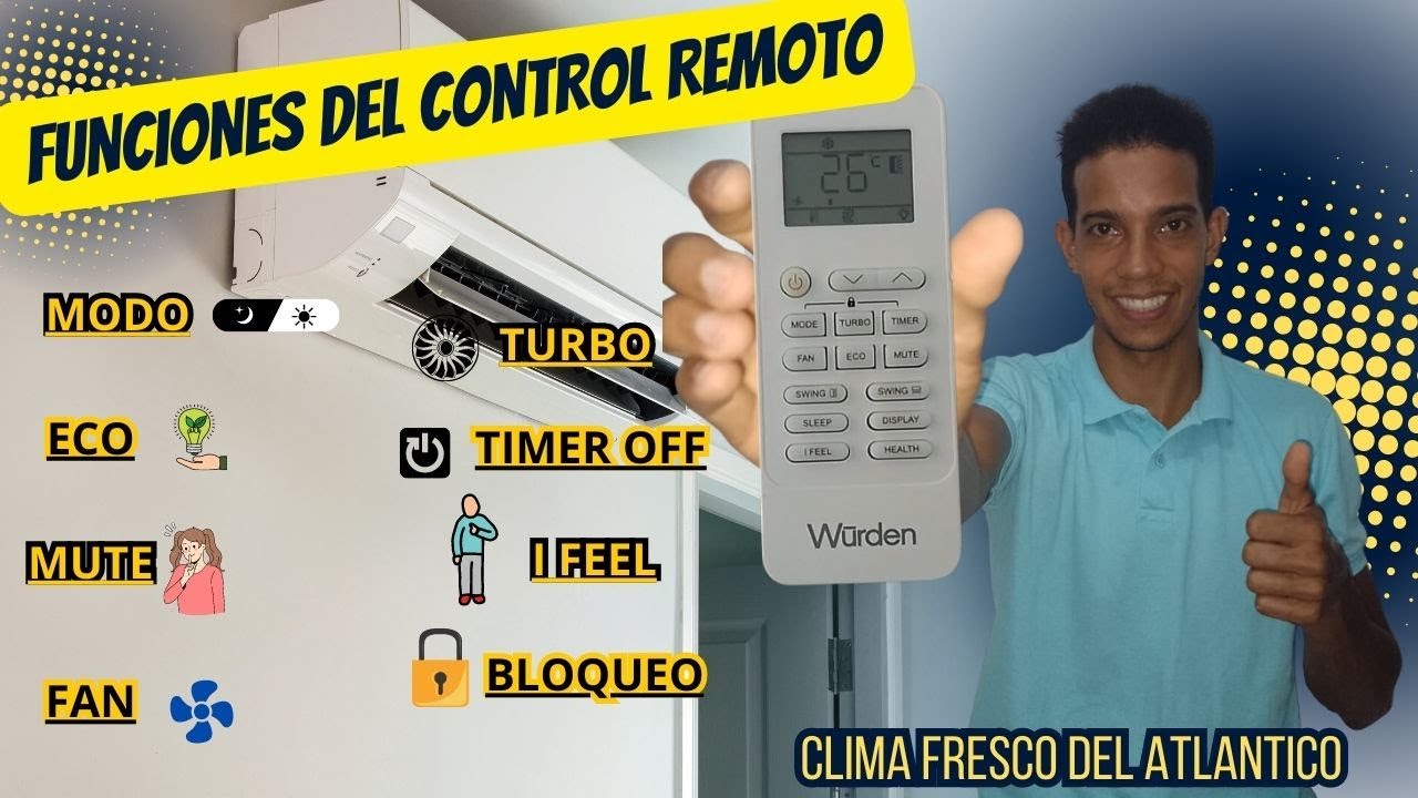 ¿Cómo usar los botones del control remoto del aire acondicionado?