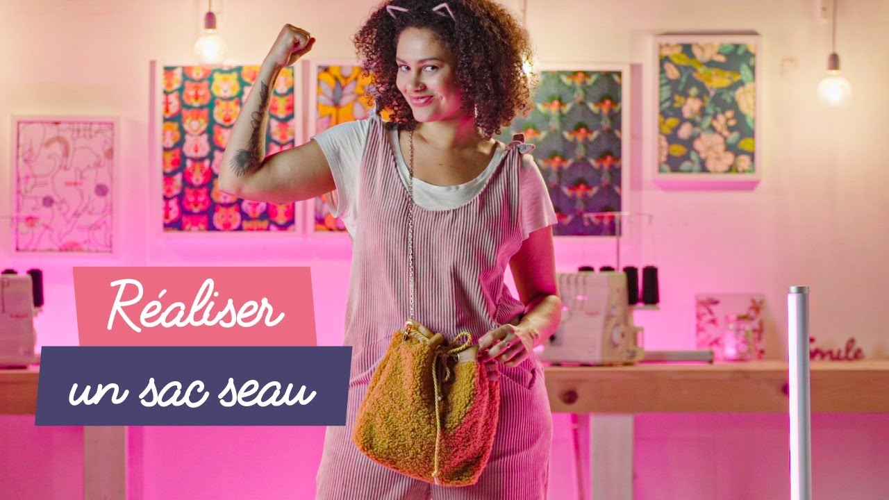 Comment coudre un sac seau en bouclette et simili cuir ?