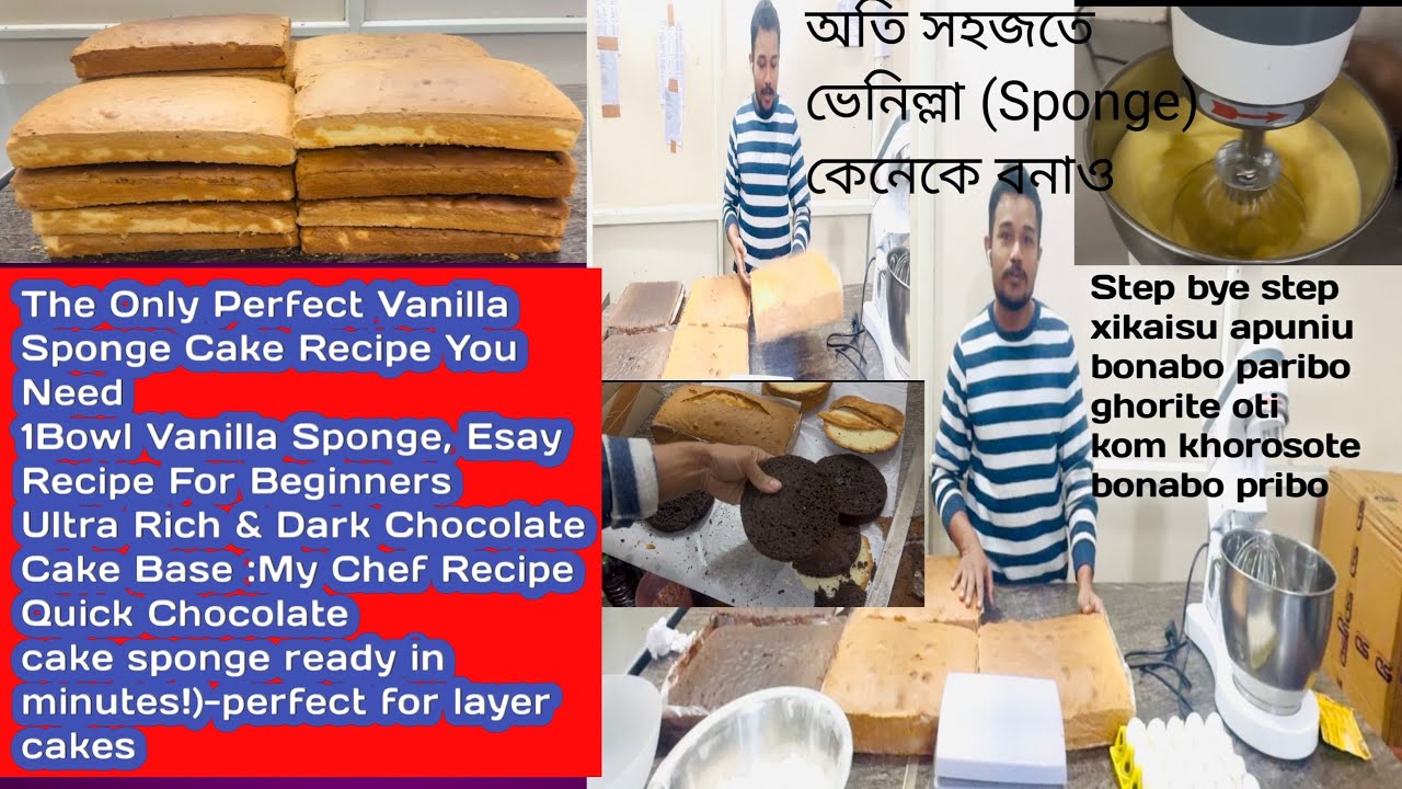 The Only Perfect Vanilla Sponge Cake Recipe You Need🥧 // অতি কম খরচতে Vanilla Sponge কেনেকে বনাও🥧😱