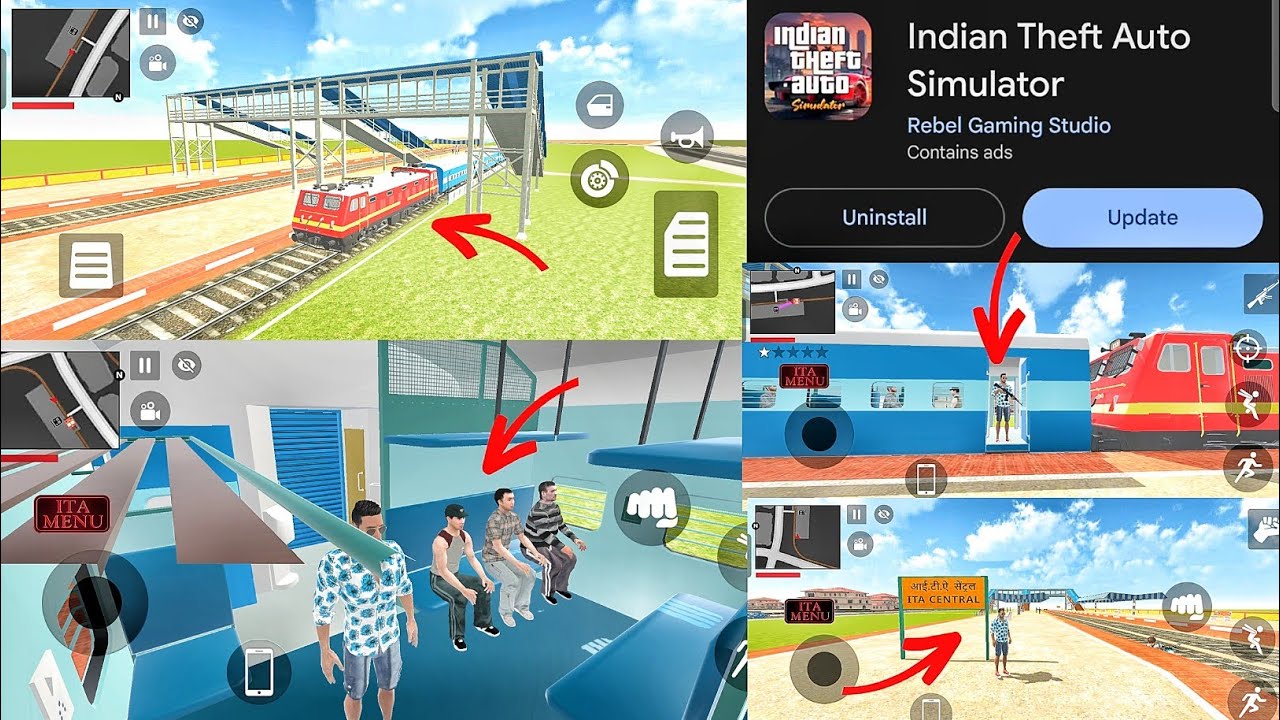 Indian Theft Auto Simulator New Update 🚆 New Train & Railway Station Added 🔥