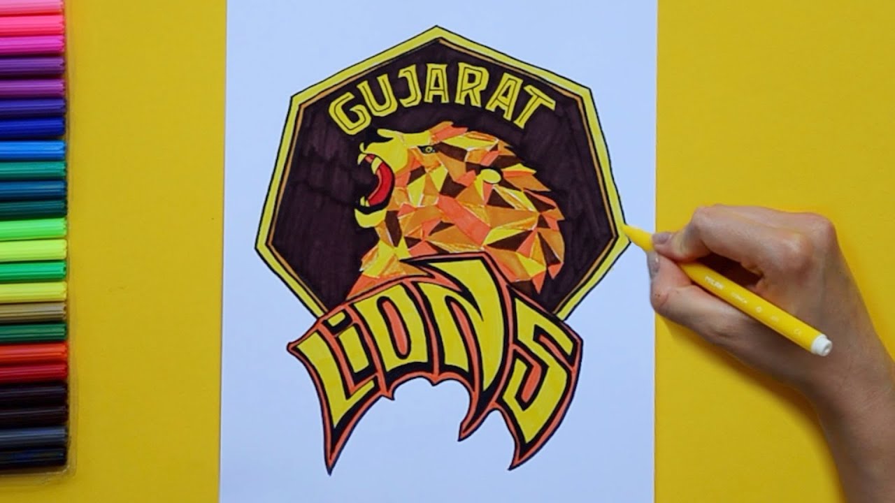 How to draw Gujarat Lions Logo (IPL Team)