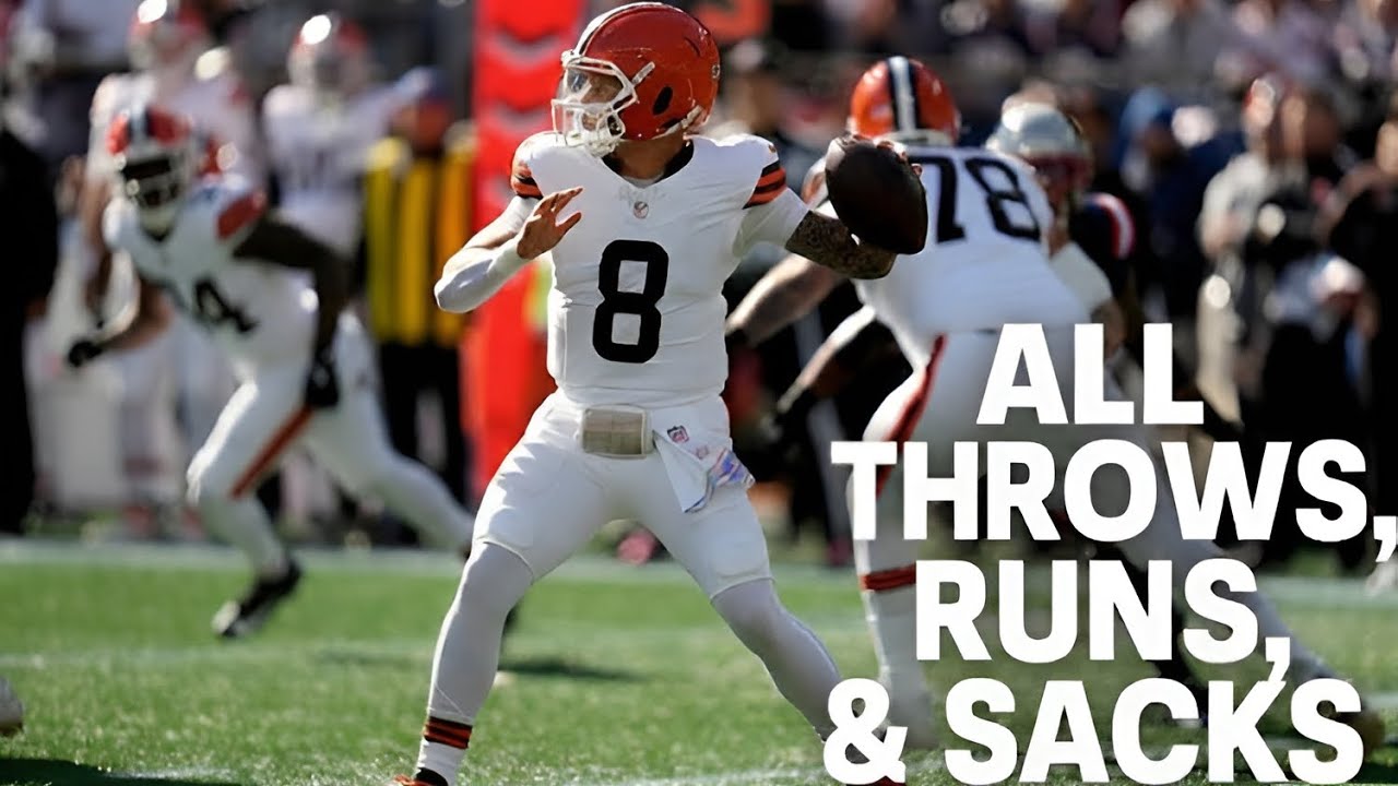 Dillon Gabriel vs Patriots &ndash; Every Throw, Run & Sack (Browns at Patriots | 2025 Week 8)