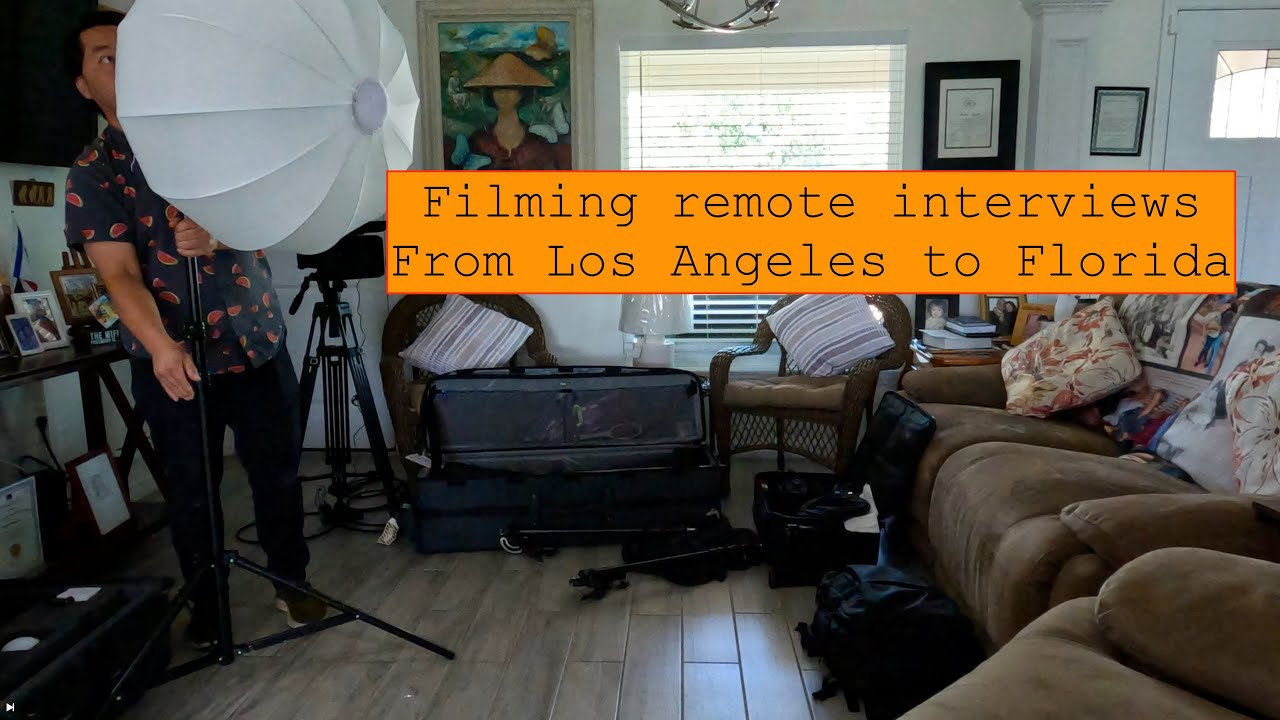 Filming remote interviews, solo travel from LA to FL, director interviews from home