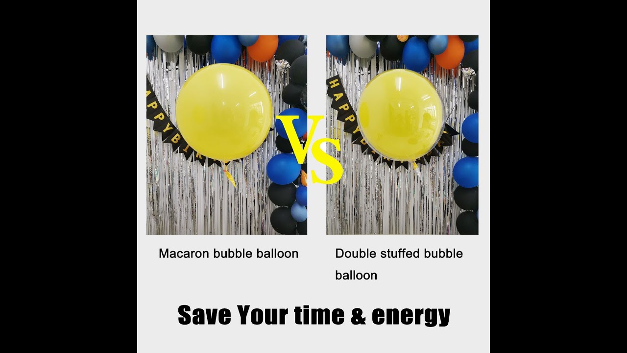 Yellow Macaron Bubble Balloons VS Yellow Latex Double Stuffed Bubble Balloons