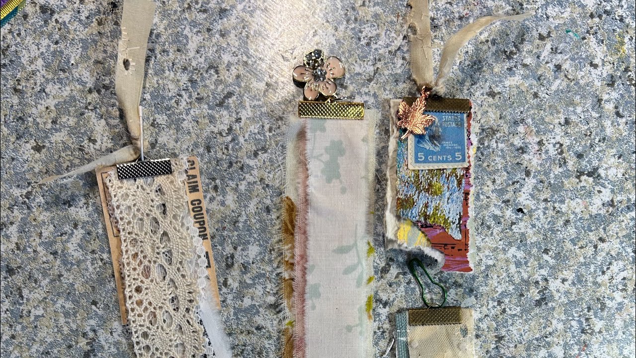 CREATING with RIBBON CRIMPS - BOOK MARKS and DANGLES #thesimplecrafter #armslengthart 