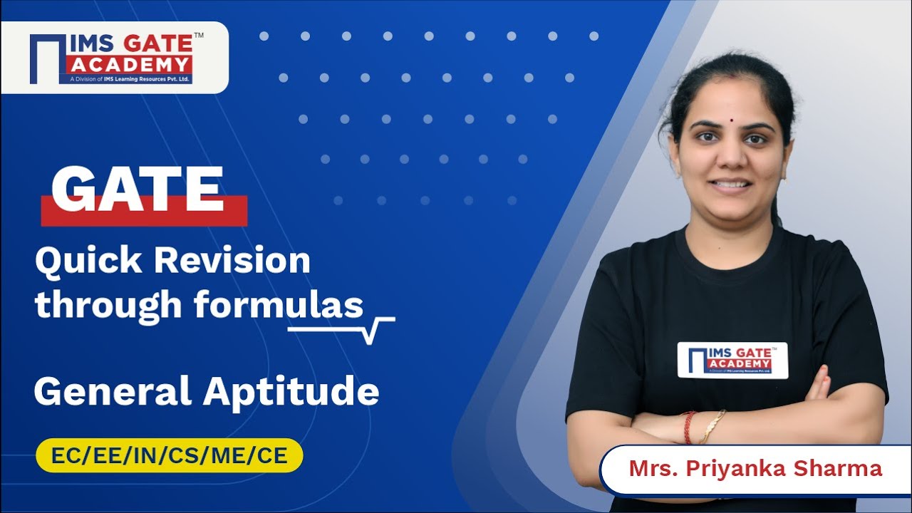 General Aptitude for GATE | Quick Revision through Formulas by Priyanka Sharma Ma'am