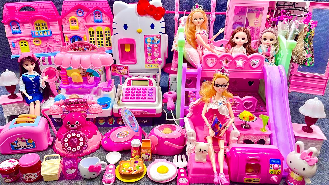 13 Minutes Satisfying with Unboxing Barbie Princess Bedroom Dress Up Playset ASMR | Review Toys