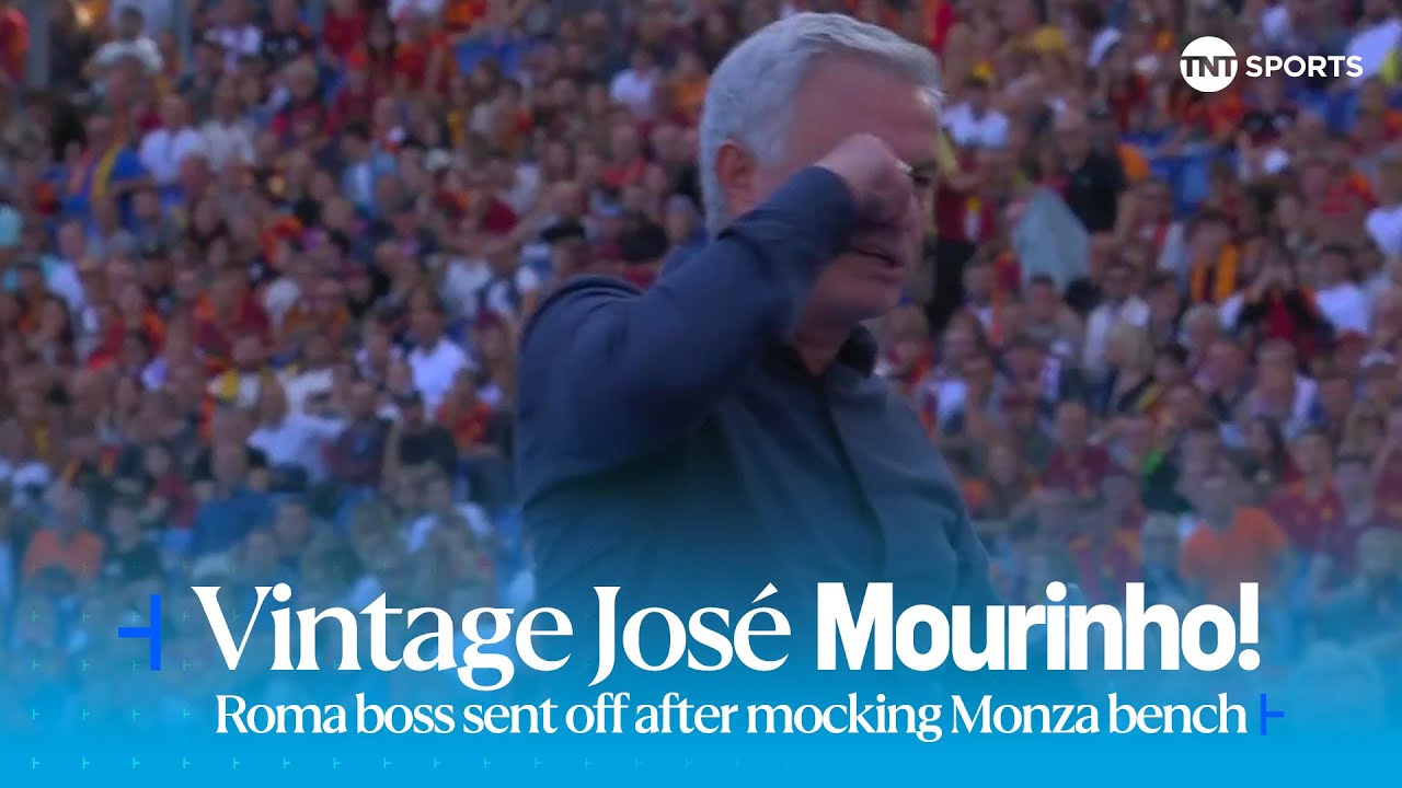 VINTAGE JOSE! Mourinho shown STRAIGHT RED CARD after mocking Monza bench with 'CRY-BABY' gestures 🤣