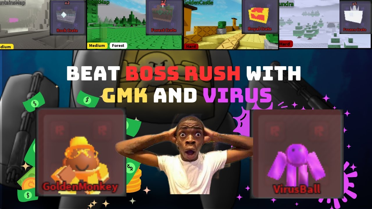 Beat Boss Rush With GoldenMonkey And Virus Is That Possible? | Ball Tower Defense