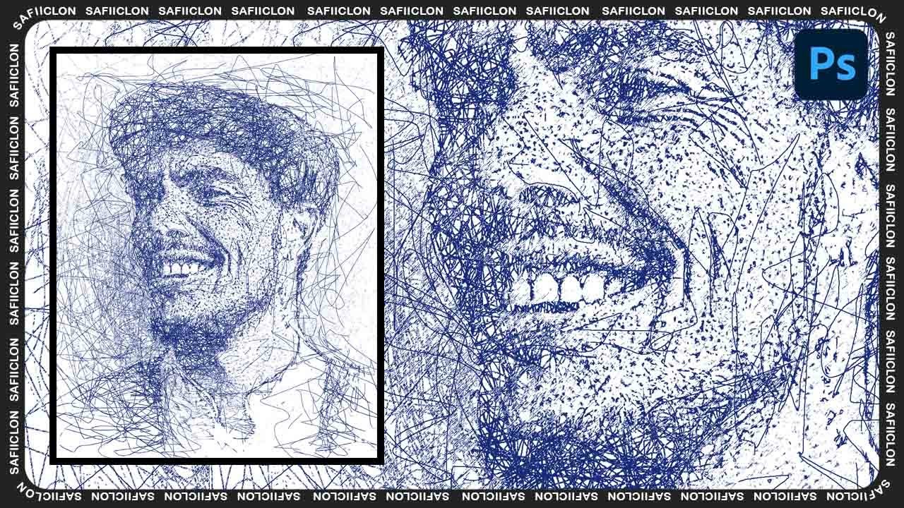 [ Photoshop Tutorial ] Create Scribble Style Portrait Art in Photoshop