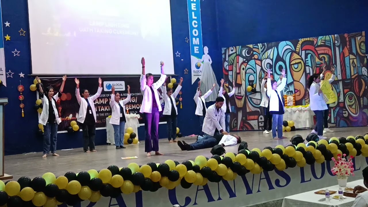 perform a skit on nurses day and lamp lighting ceremony