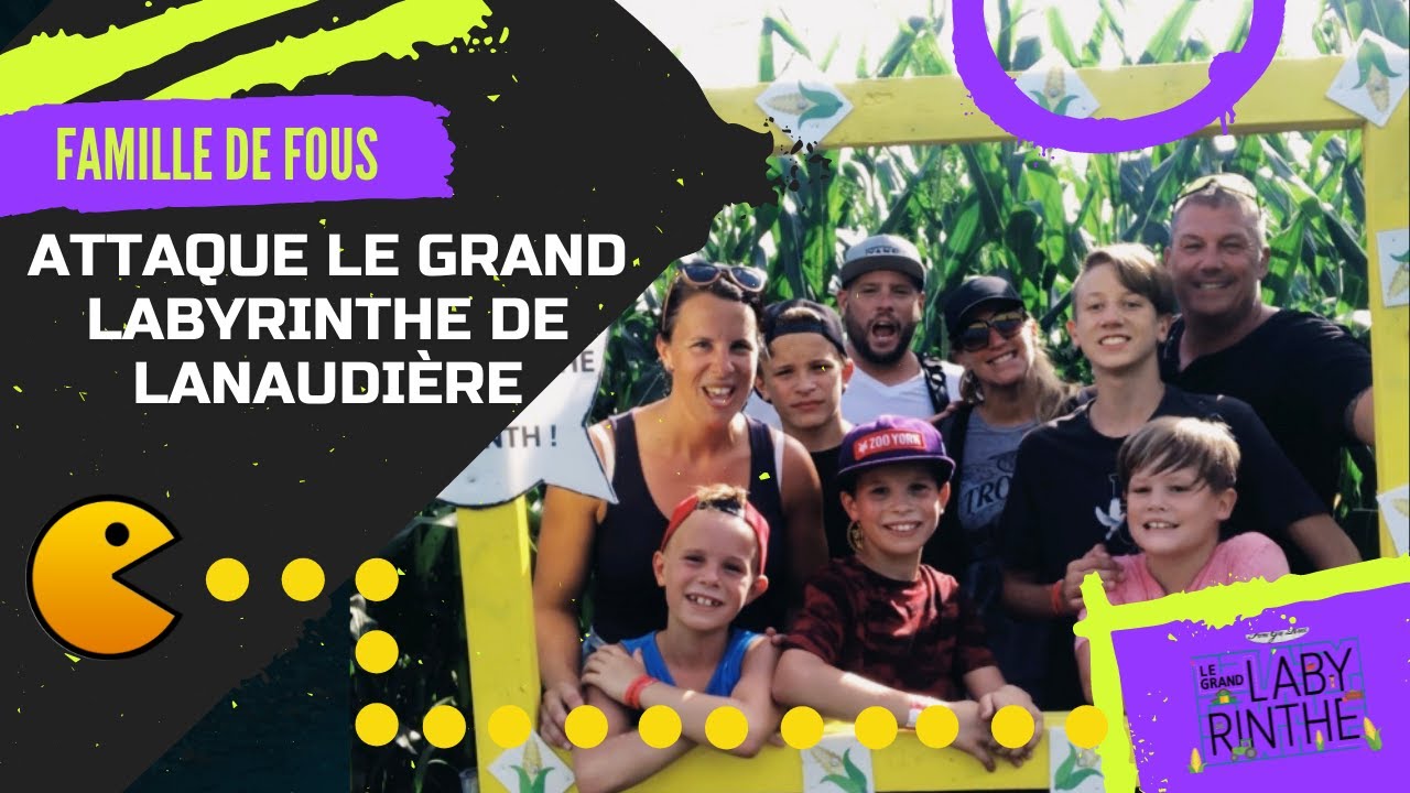 Famille de Fous joue à Pacman au Grand Labyrinthe de Lanaudière - Labyrinthite de Rawdon, Qc